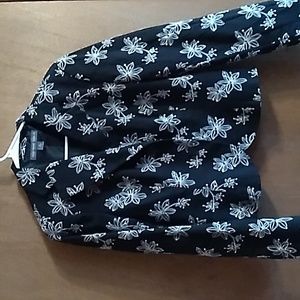 Josephine Claus Embrodered Black & White Suit Jacket Size 6